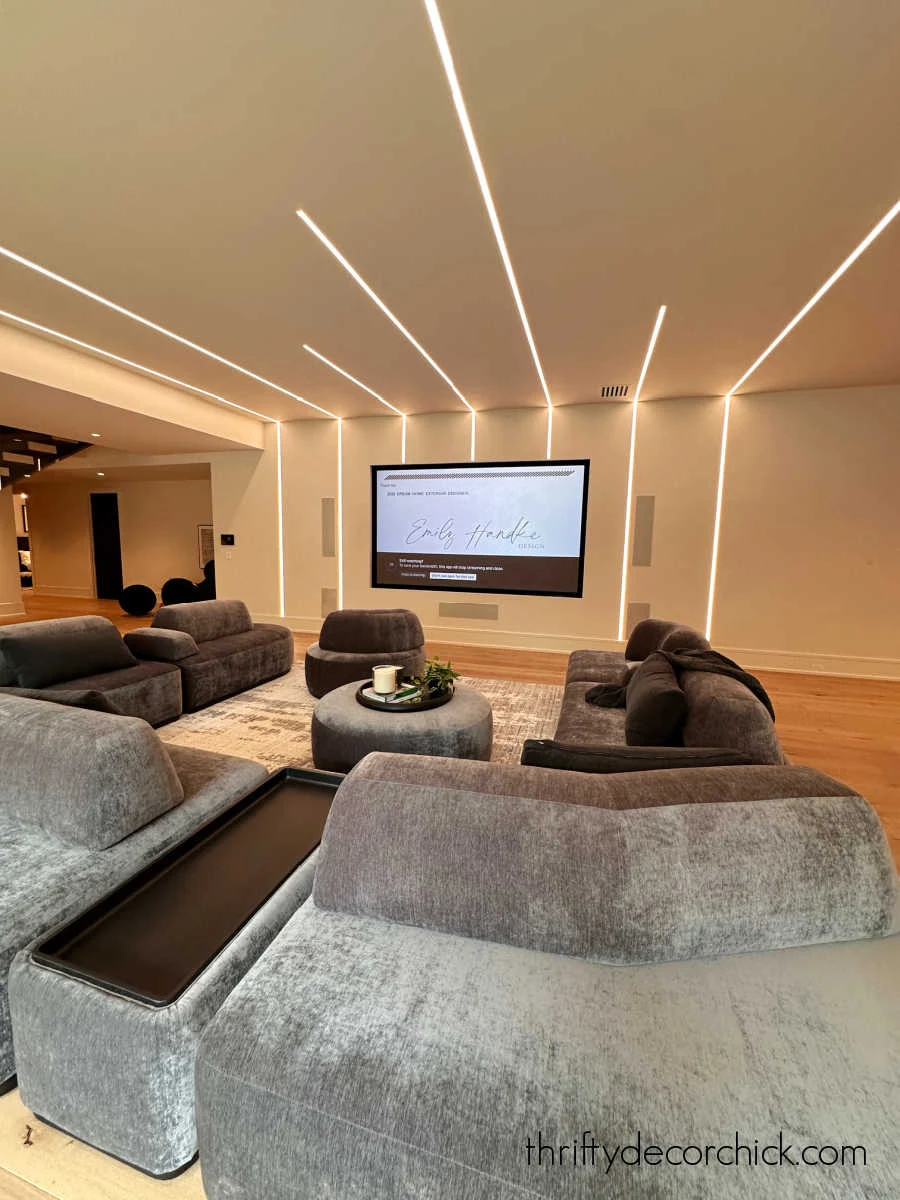 modern light strips on wall and ceiling